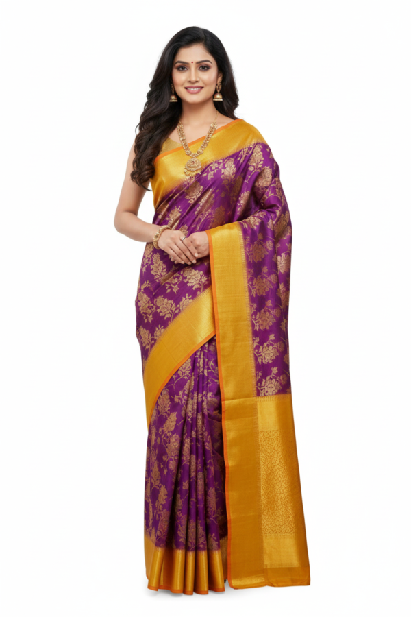 Multocolored Kanchipuram Silk Saree