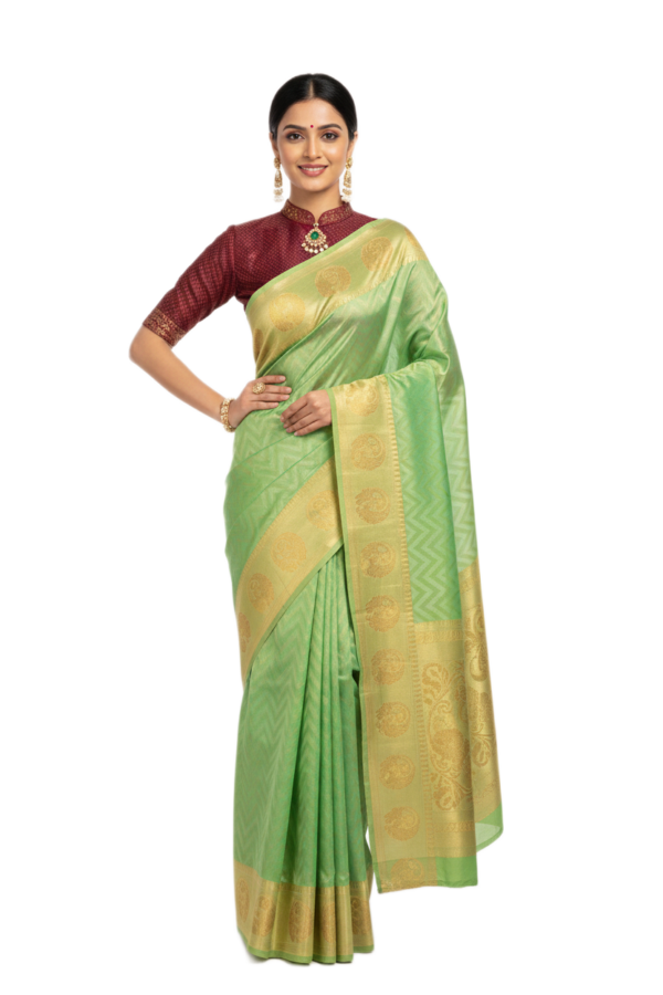 Green Woven Viscous Saree