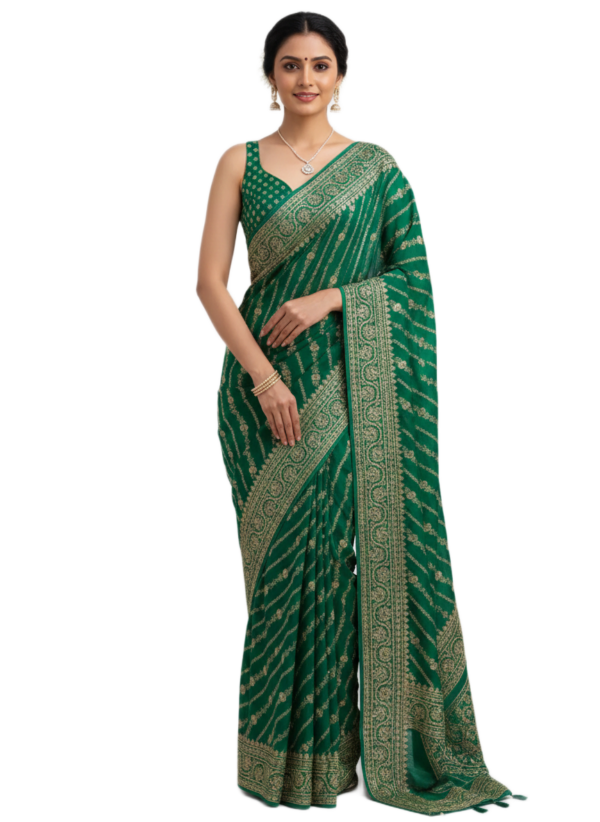 Green Colored Wedding Saree