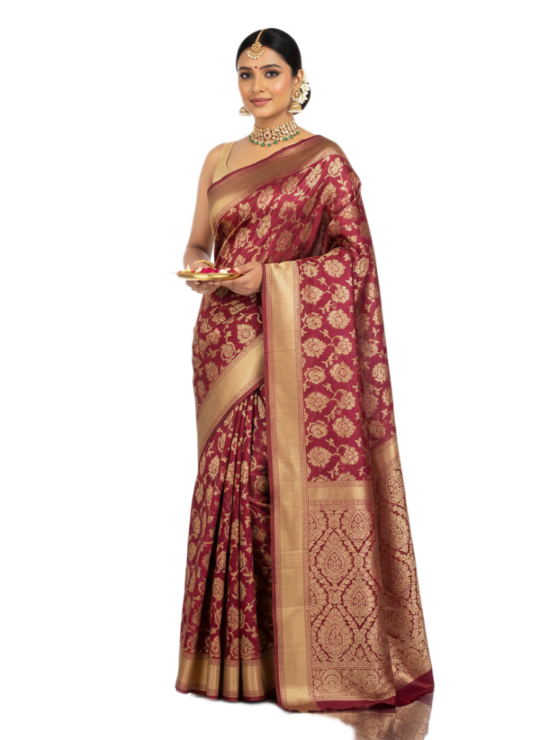 Pure Silk Red Wedding Saree