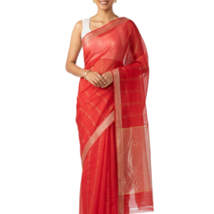 Red Silk-Cotton Kota Saree