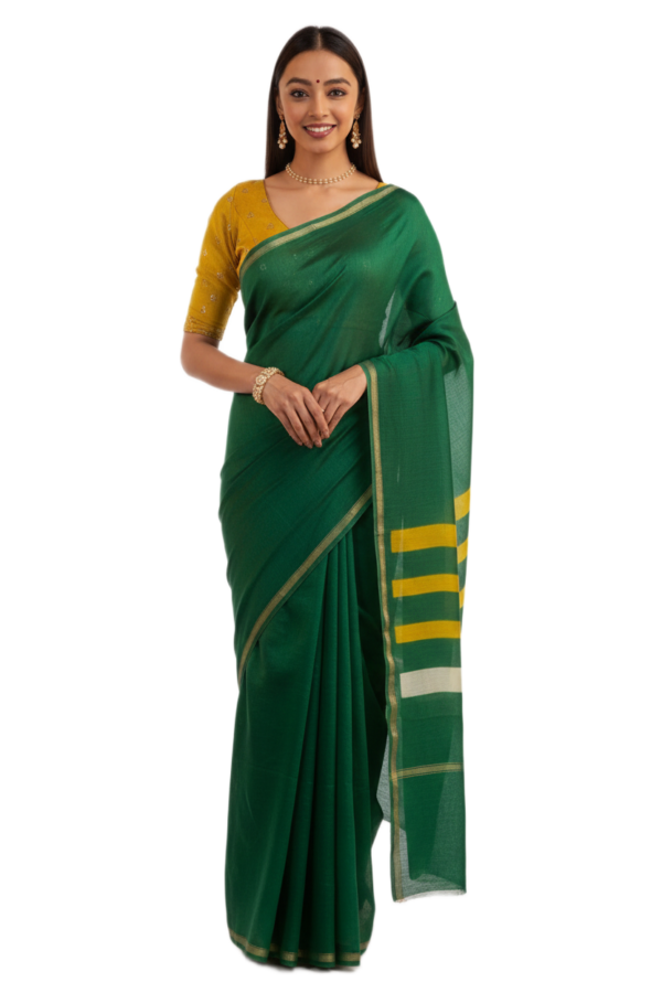 Green Silk Cotton Saree