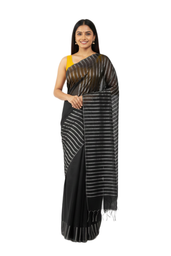 Black Cotton Saree