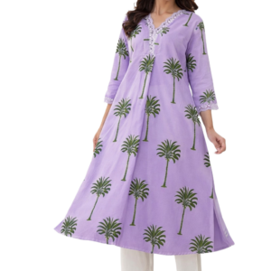 Violet Palm Breeze Cotton Kurta