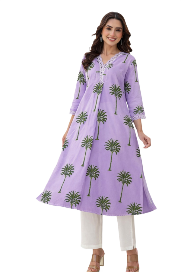 Violet Palm Breeze Cotton Kurta