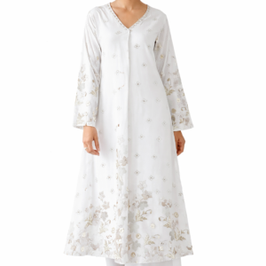 Elegant Printed White Cotton Kurta