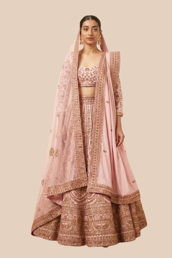 Elegance Light Pink Bridal Lehenga Choli