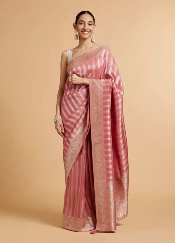 Rose Blush Banarasi Silk Saree