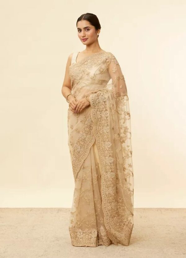Ivory Grace Pure Silk Saree with Zari Accents