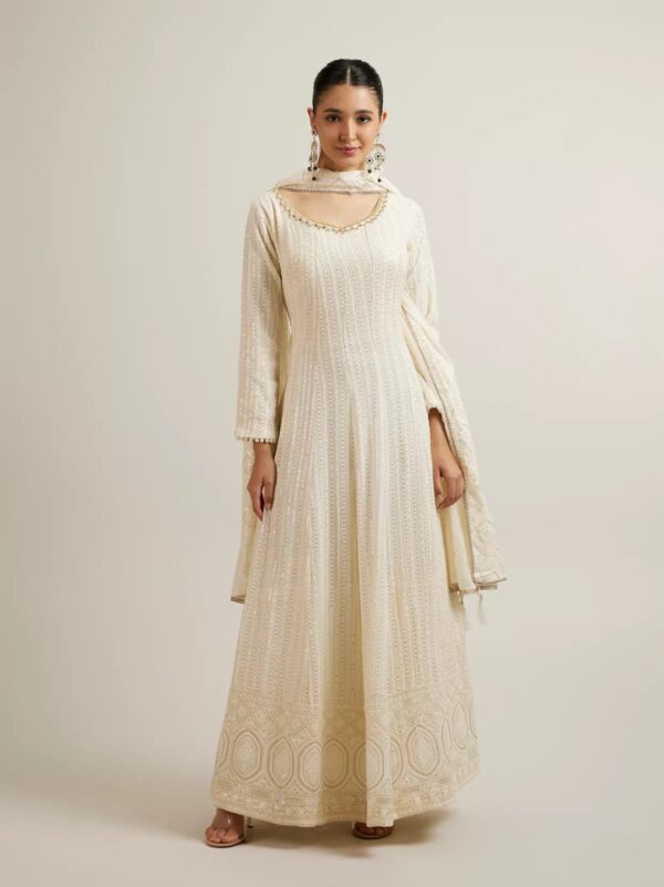 Cream Radiance Embroidered Anarkali Suit