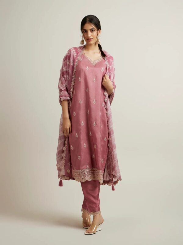 Blush Pink Royal Zari Kurta Set